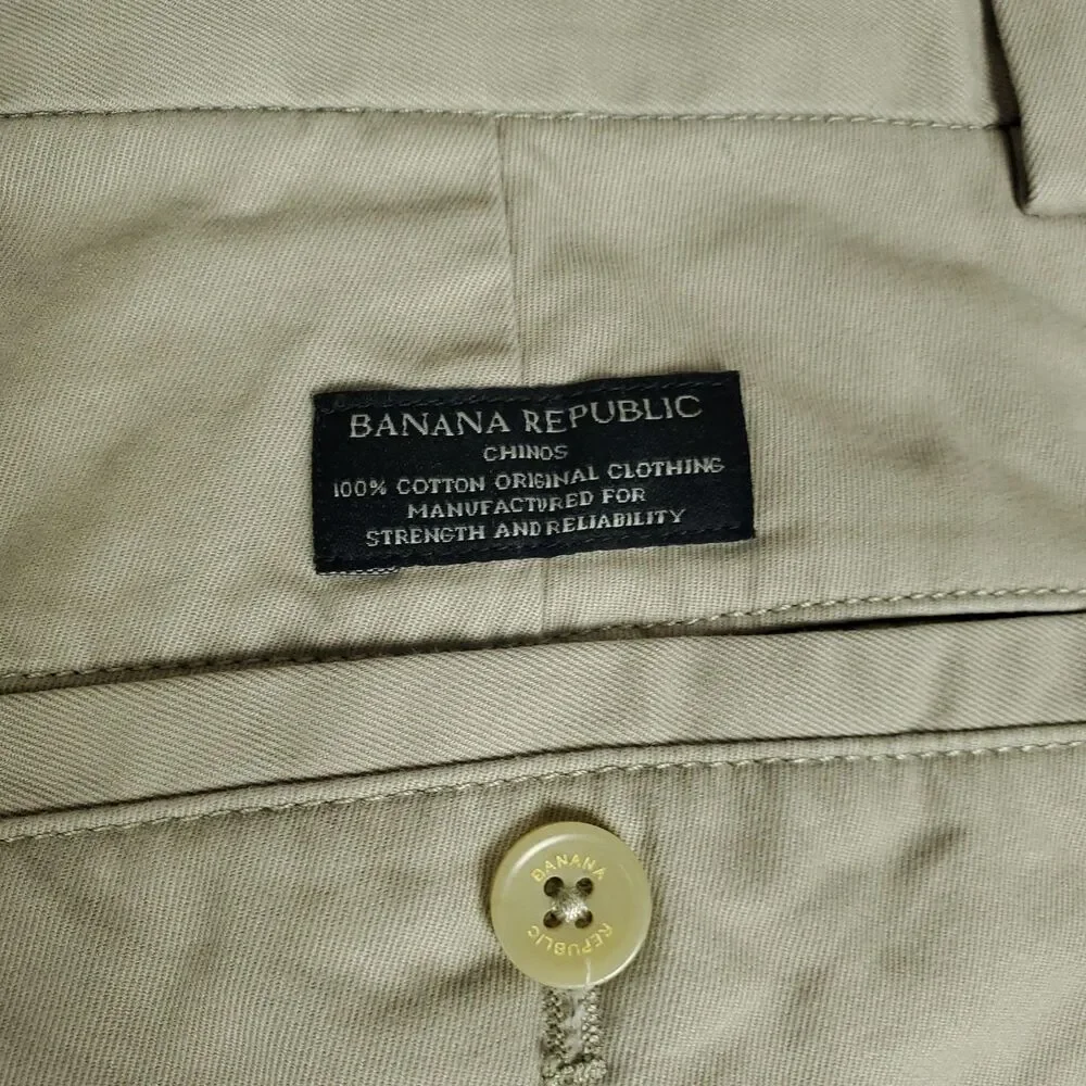 Banana Republic Aiden Chino Pants Mens 32x32 Beige Khaki Regular Fit Casual